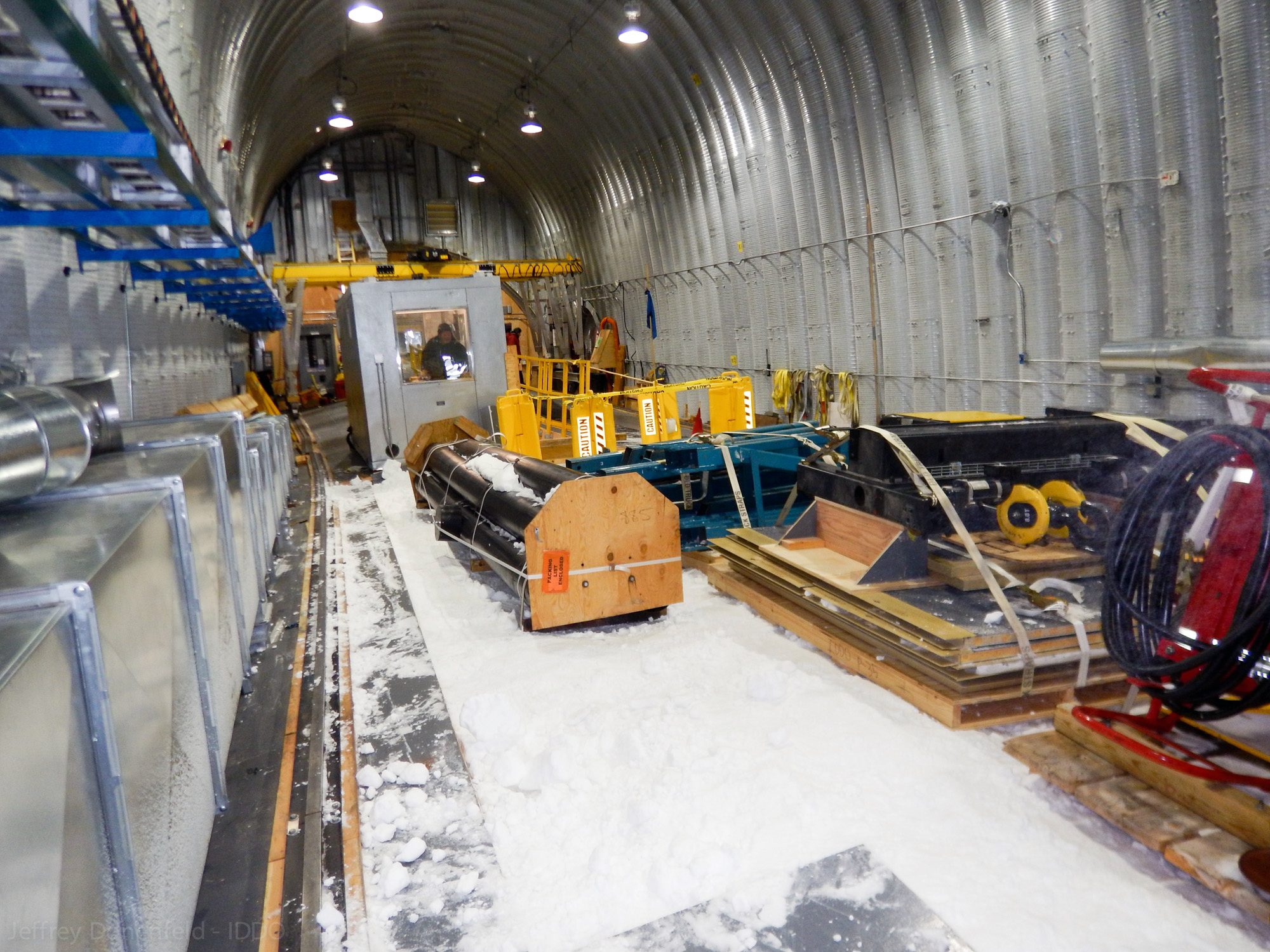 Cargo staged in the drill arch for over-winter storage. Credit: Jeffrey Donenfeld
