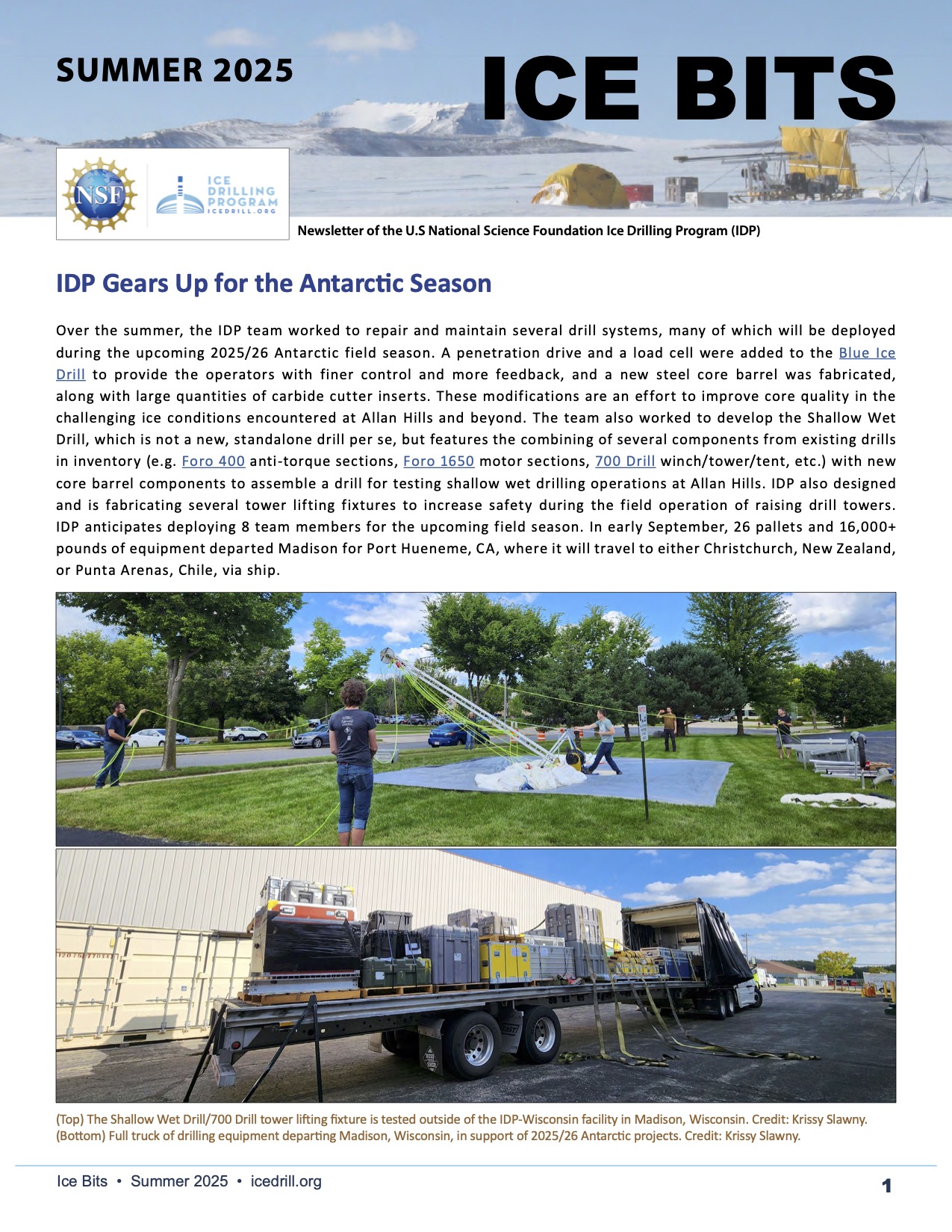 Cover of Summer 2025 Ice Bits newsletter